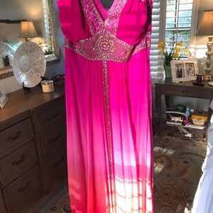 Sue Wong nocturne silk ombré maxi dress